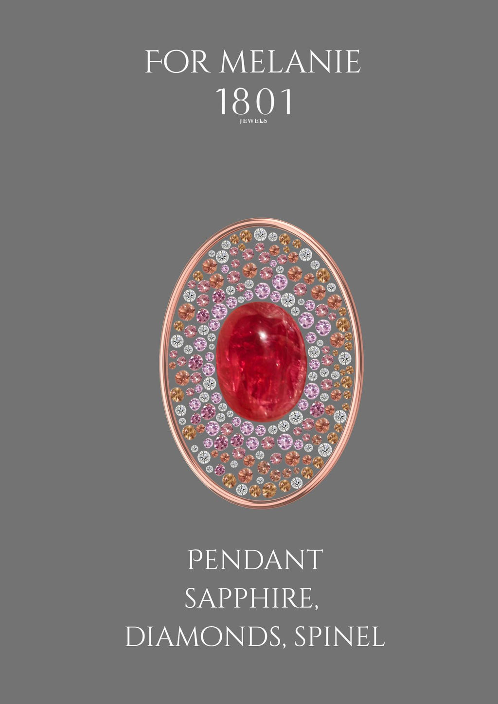 Deposit: Spinel pendant with diamond and sapphire pave