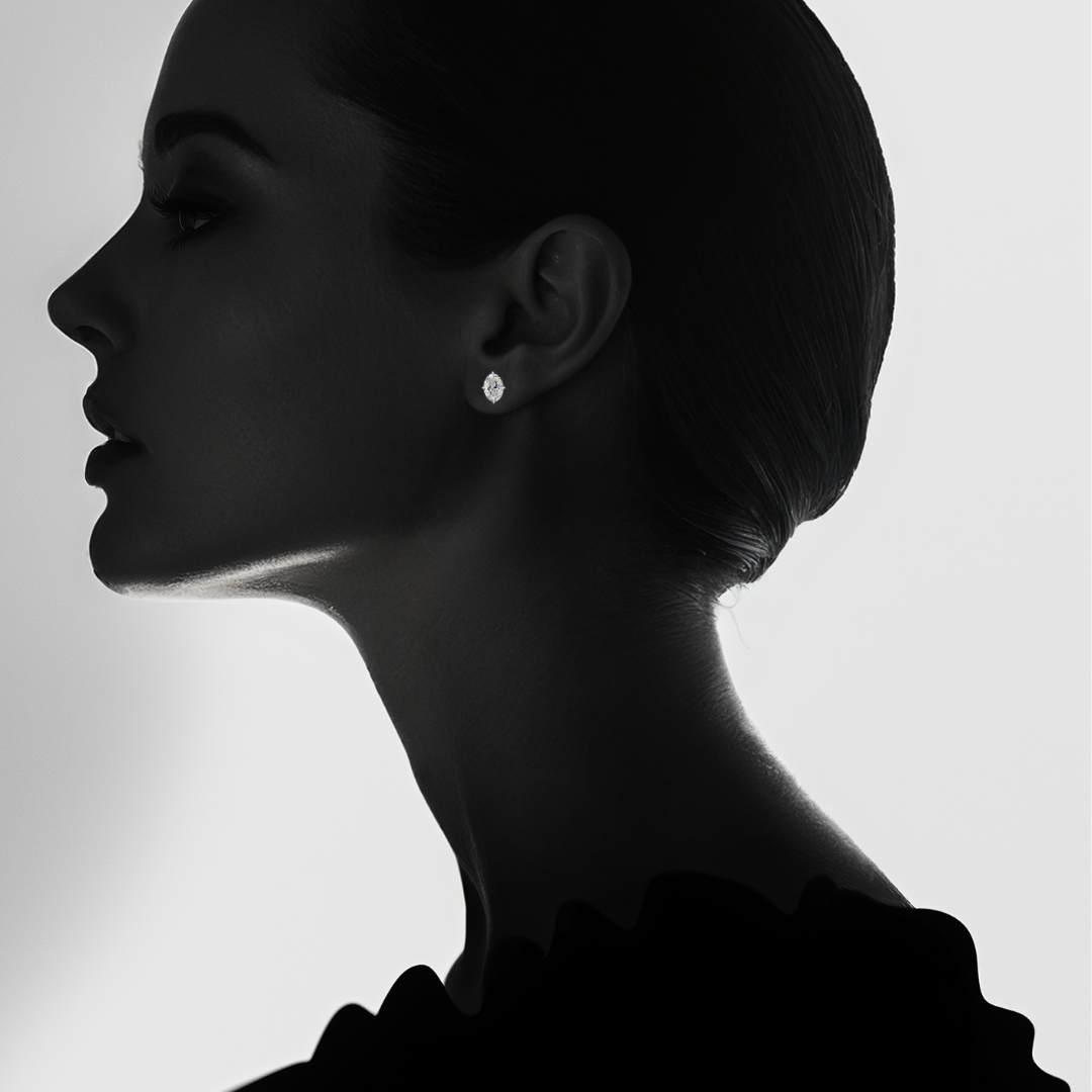 Oval Diamond Stud Earrings