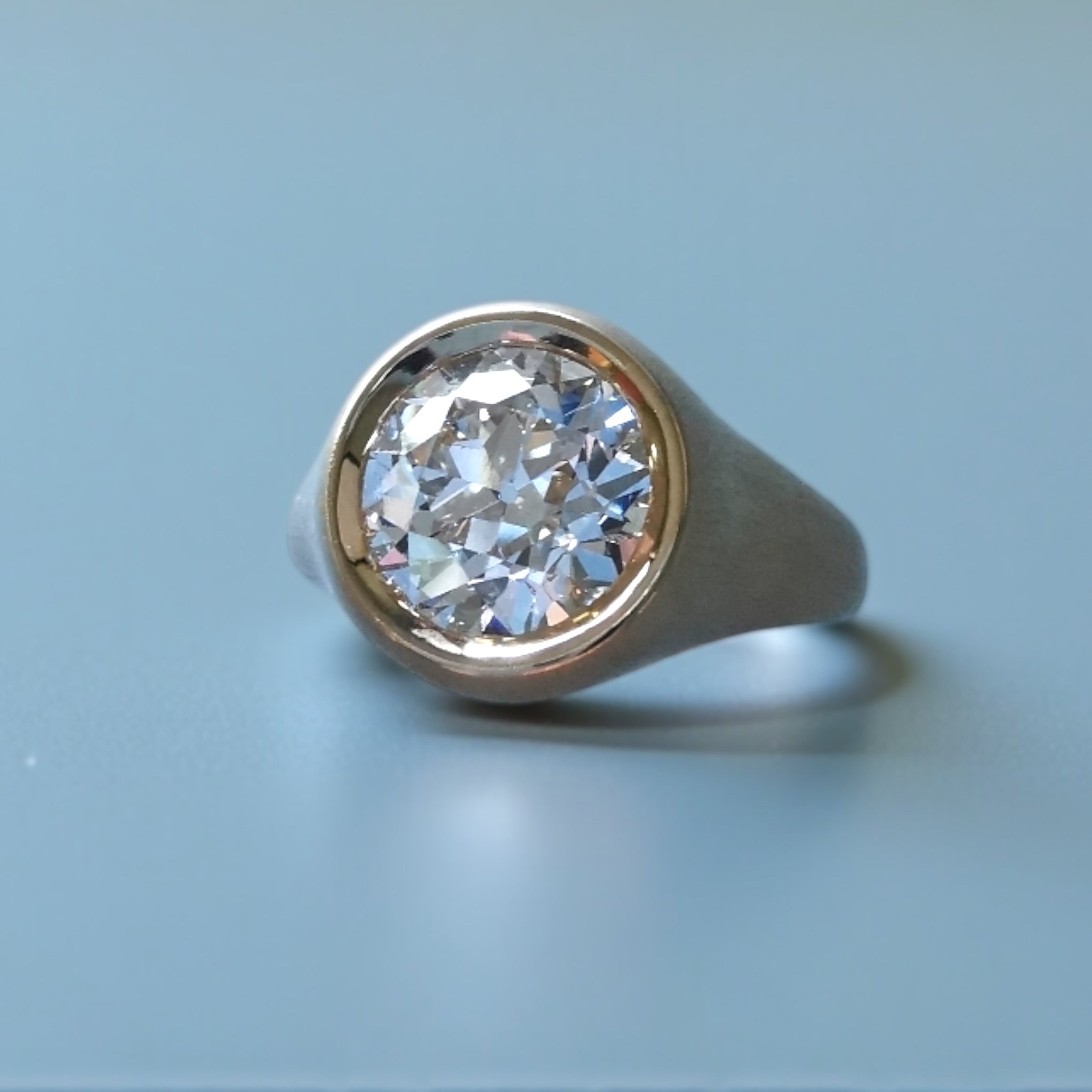 Old European Diamond Gypsy Ring