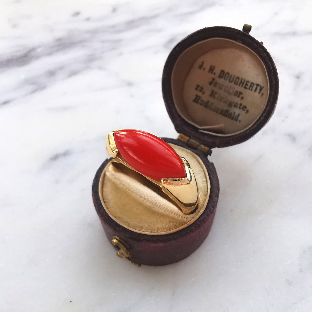 Coral Gold Ring