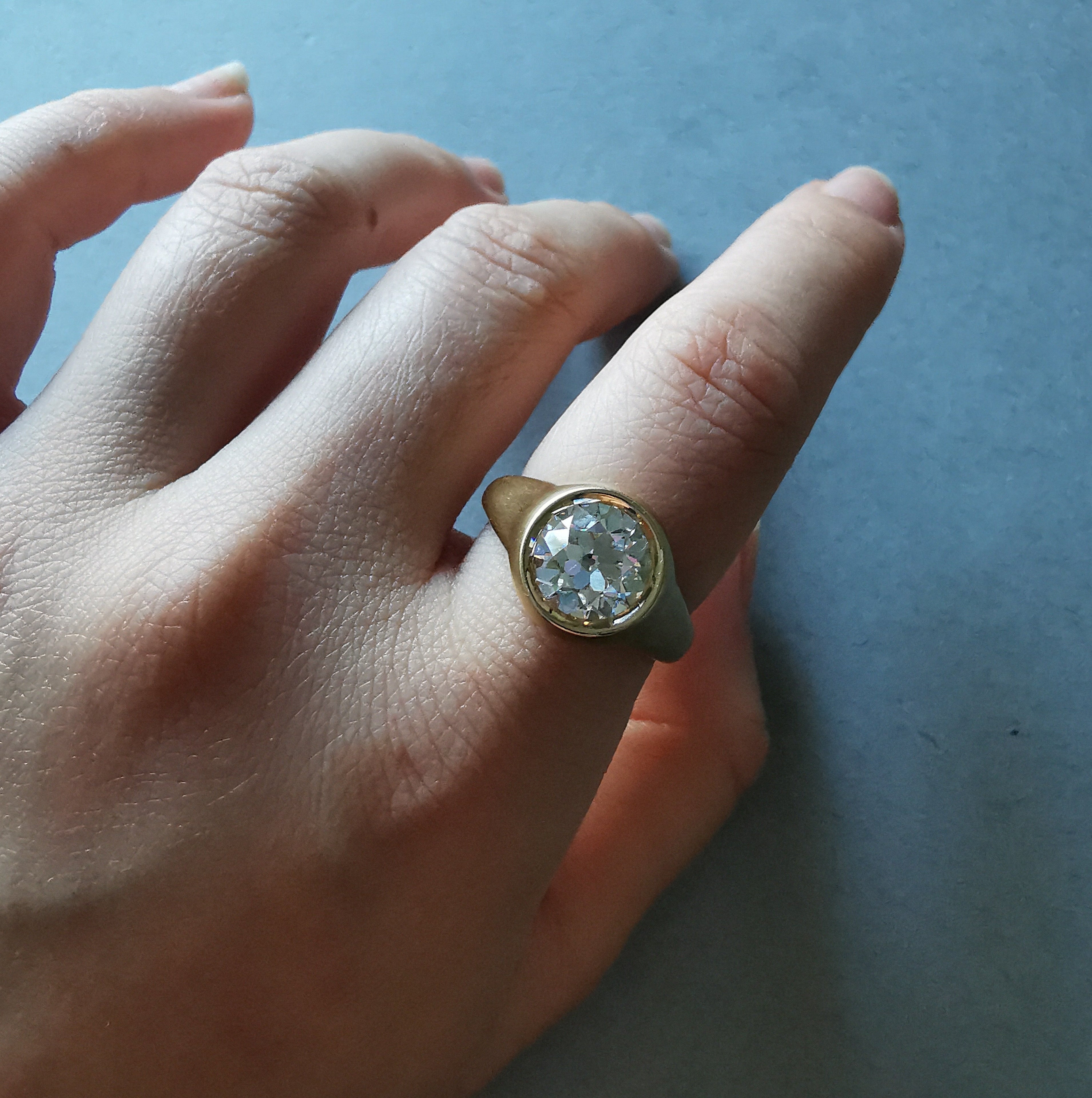 Old European Diamond Gypsy Ring