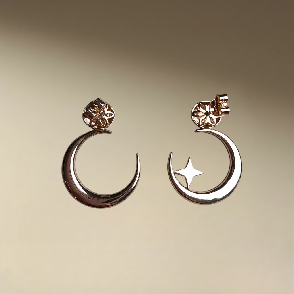 Diamond Crescent Earrings