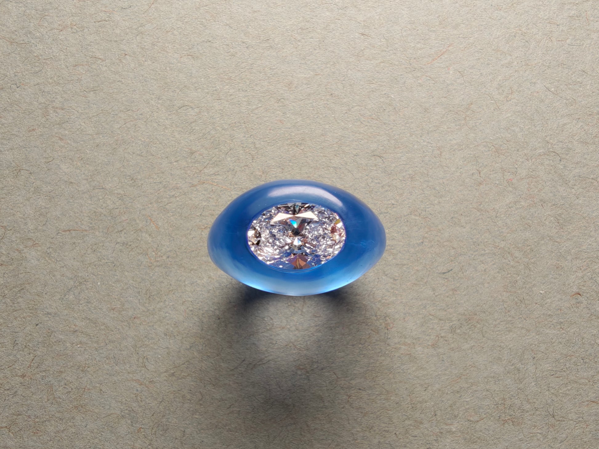 Lucite and Oval Diamond Ring Ms SK
