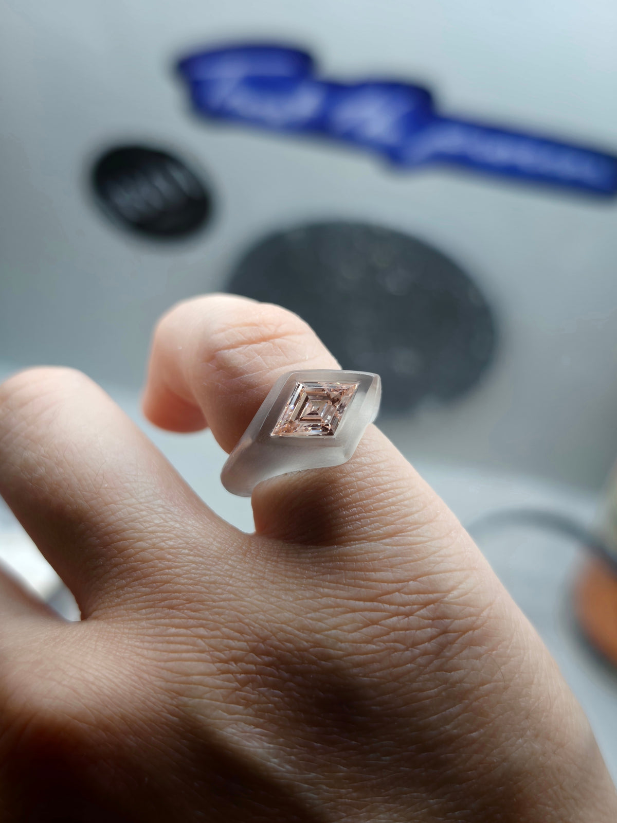Create Your Own Lucite and Diamond Pinky Ring