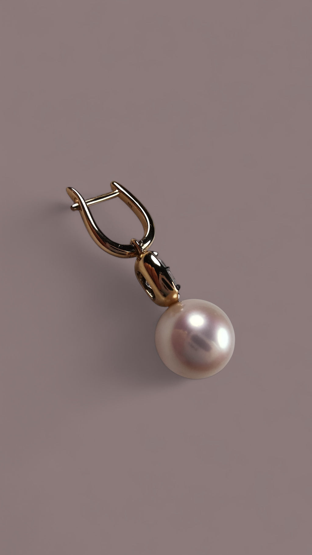 Perfect Pearl and Old Mine Diamond Earrings for Ms D
