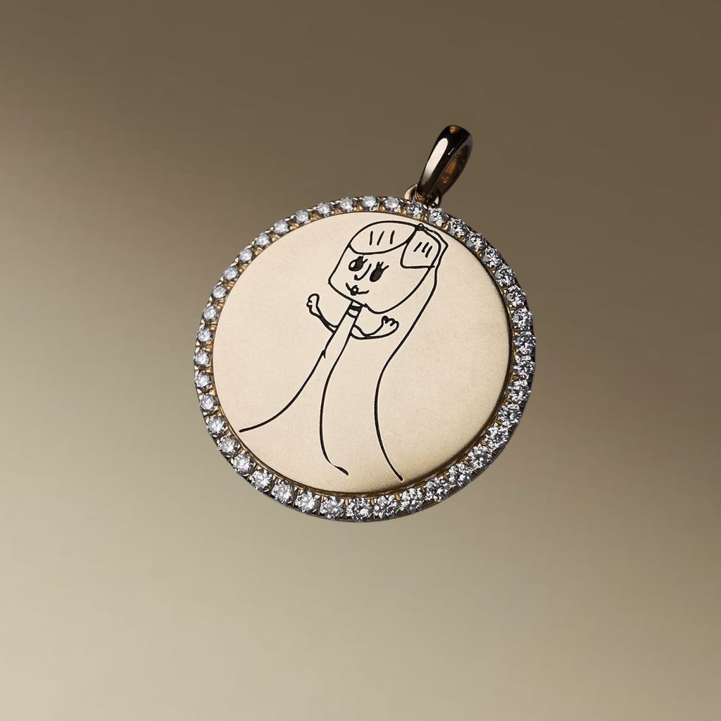 Customisable Diamond Halo Pendant