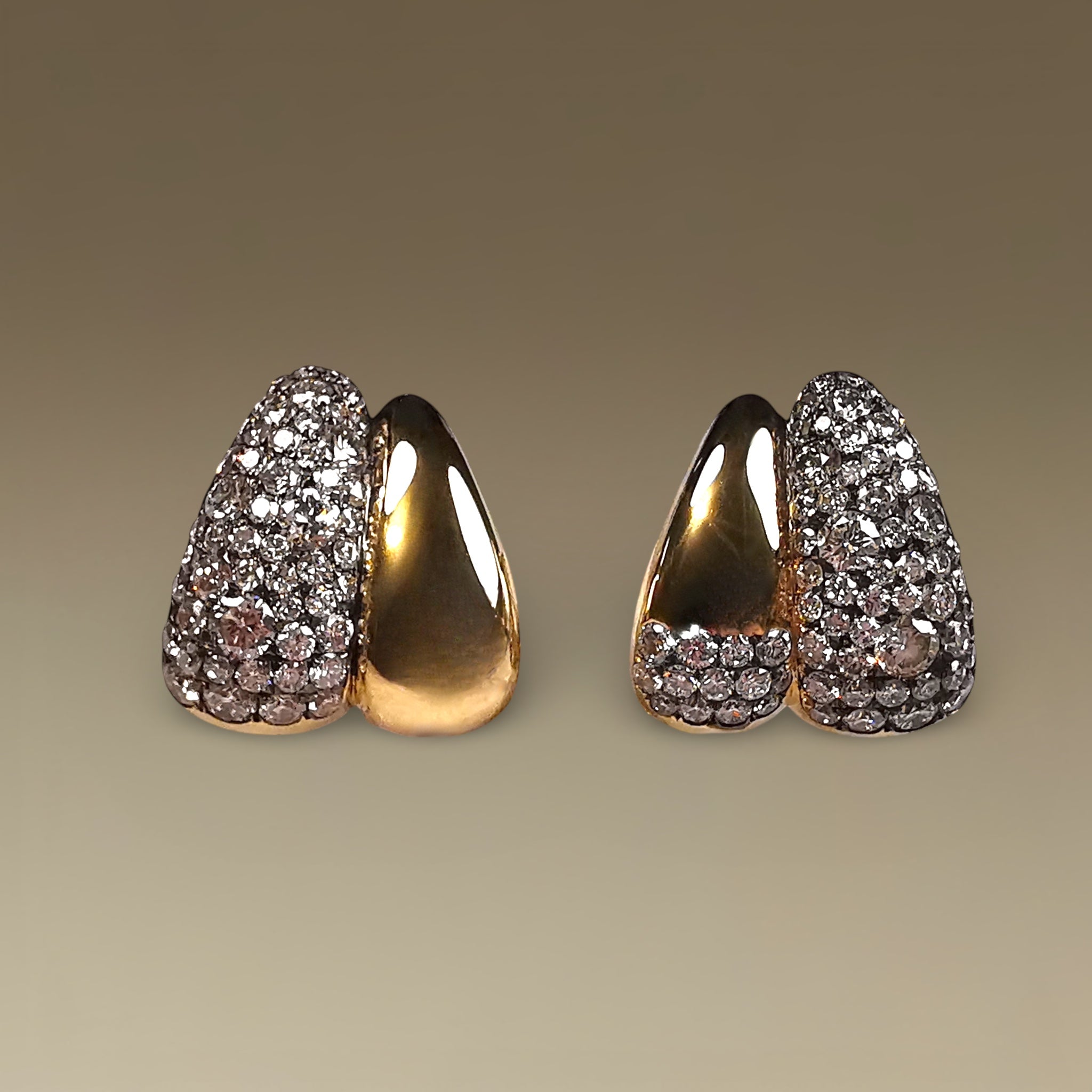 Interchangeable Diamond and Gold Earrings