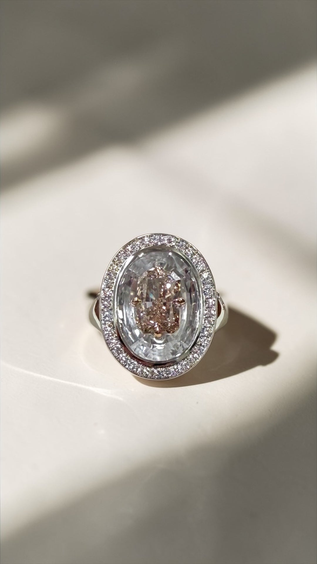 Final Deposit Pinkish Diamond and Topaz Ring