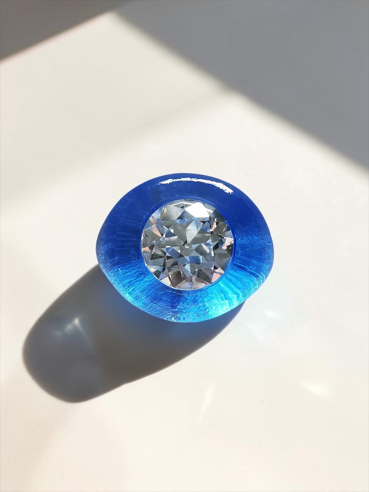 Lucite and diamond ring