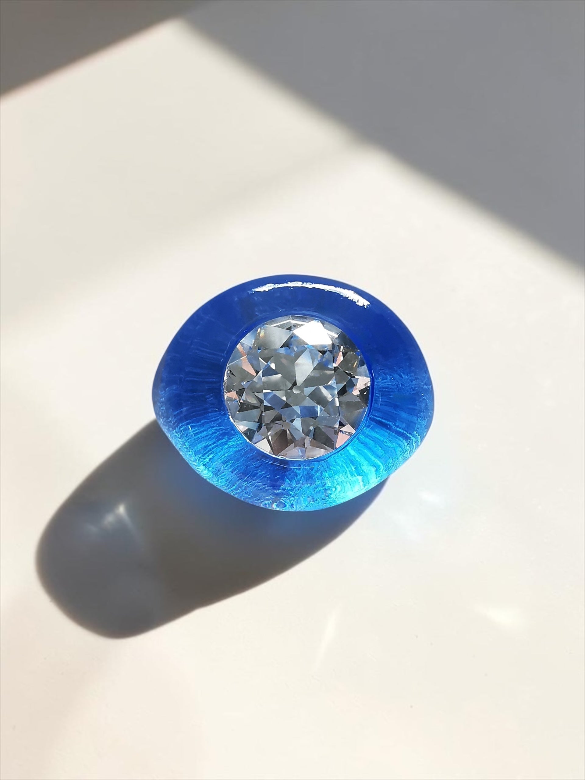 Lucite and diamond ring