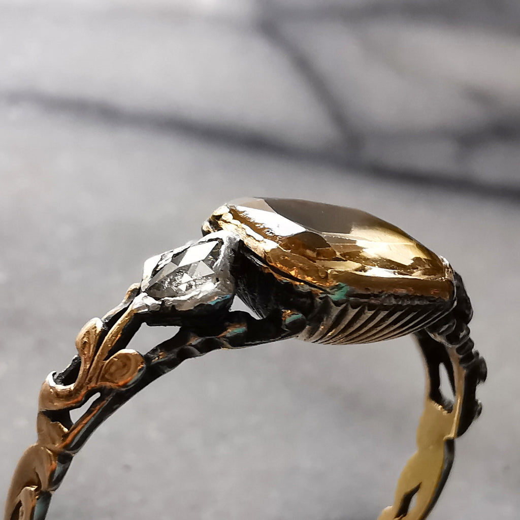 (2021 Release) Citrine Georgian Basket Ring