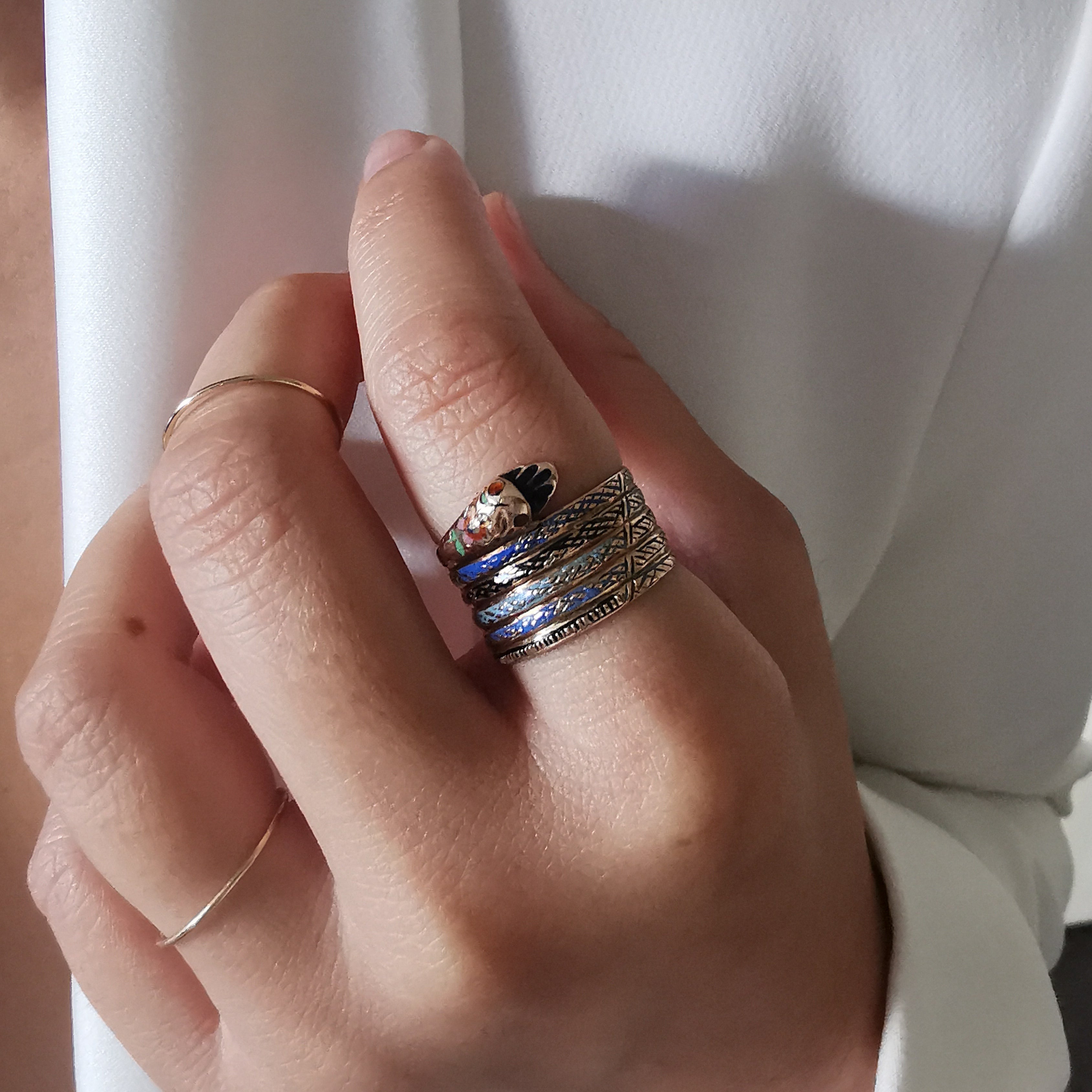 Early Victorian Snake Enamel Ring