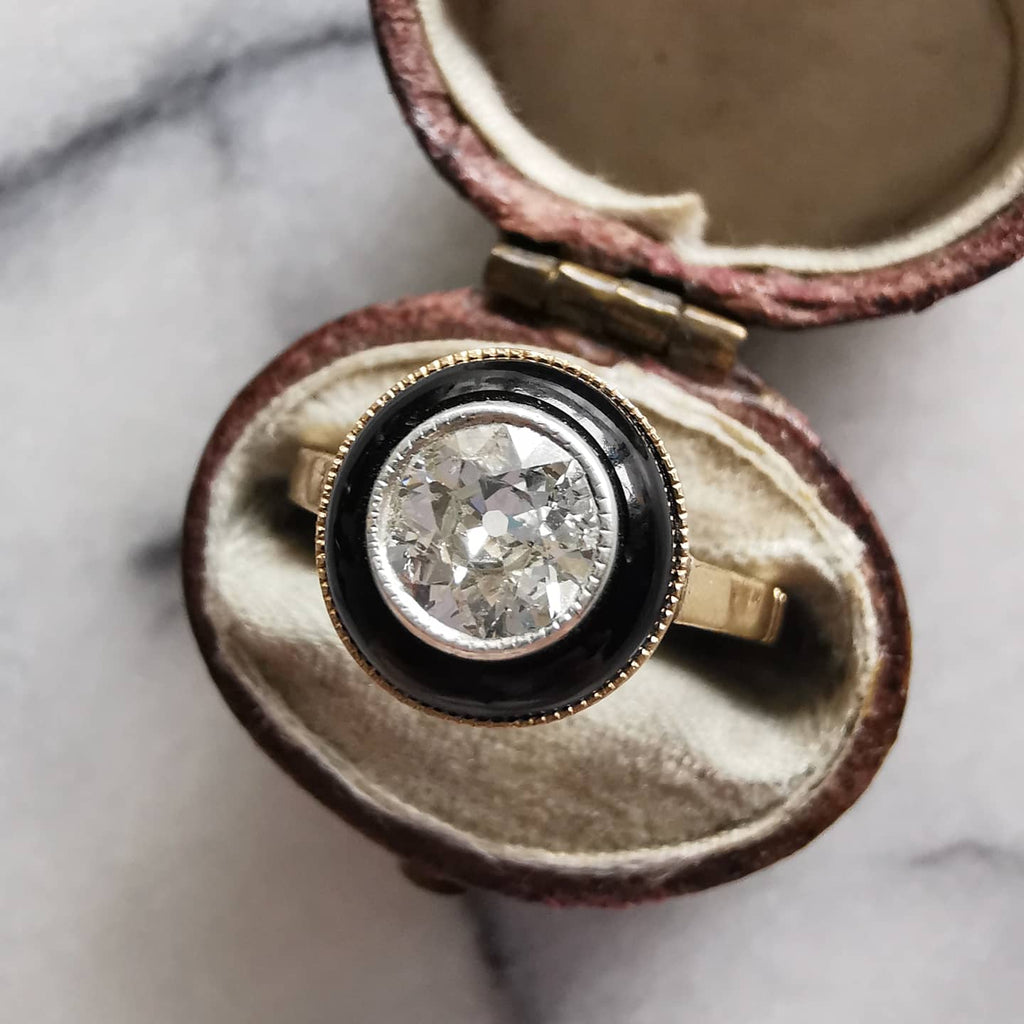 Onyx and Diamond Ring