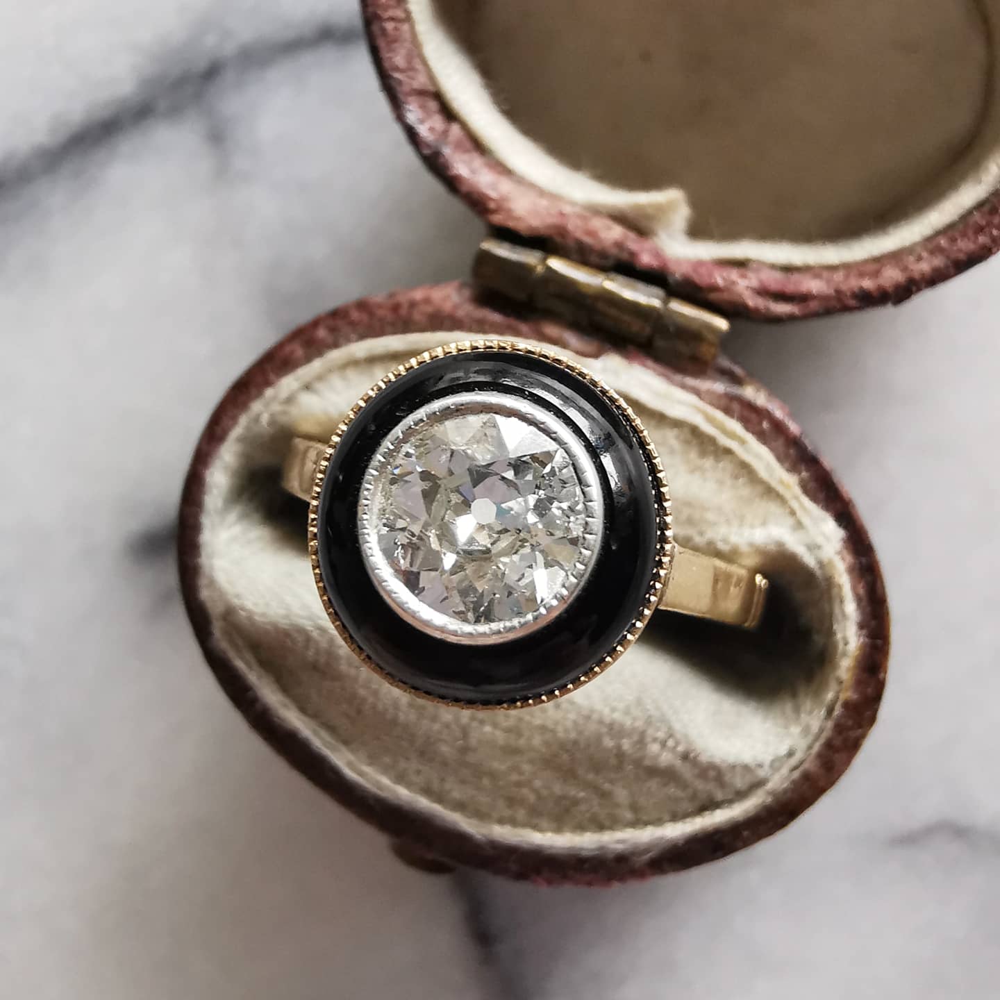 Onyx and Diamond Ring