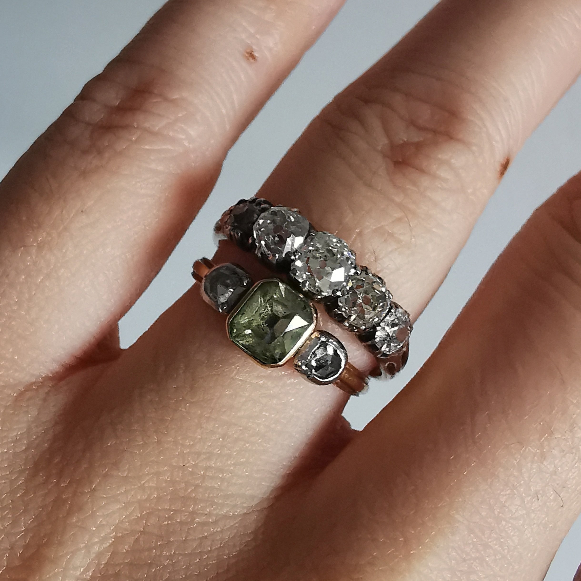 Georgian Chrysoberyl and Diamond ring